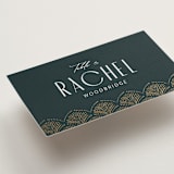 "Vitrola" - Foil-Pressed Party Place Cards in Teal by Tamara Hilje - Detail