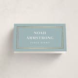 "Polished" - Foil-Pressed Party Place Cards in Powder Blue by Jennifer Postorino - Folded with Free Guest Printing