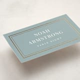 "Polished" - Foil-Pressed Party Place Cards in Powder Blue by Jennifer Postorino - Detail
