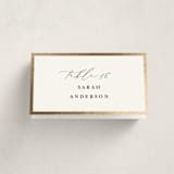 "Classic Love" - Foil-Pressed Party Place Cards in Vanilla by Susan Moyal - Folded with Free Guest Printing