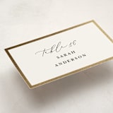 "Classic Love" - Foil-Pressed Party Place Cards in Vanilla by Susan Moyal - Detail