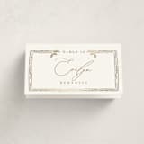 "Reflection" - Foil-Pressed Party Place Cards in Porcelain by Leah Bisch - Folded with Free Guest Printing