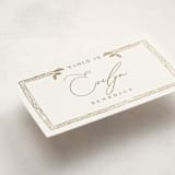 "Reflection" - Foil-Pressed Party Place Cards in Porcelain by Leah Bisch - Detail