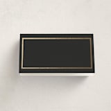 "Timeless Charm" - Foil-Pressed Party Place Cards in Charcoal by Lucrecia Caporale - Blank Front