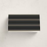 "Timeless Charm" - Foil-Pressed Party Place Cards in Charcoal by Lucrecia Caporale - Folded Back of Card