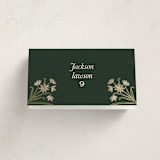 "Paper Whites" - Foil-Pressed Party Place Cards in Pine by Amy Kross - Folded with Free Guest Printing