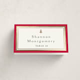 "Edged" - Foil-Pressed Party Place Cards in Poinsettia by Amy Kross - Folded with Free Guest Printing