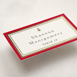 "Edged" - Foil-Pressed Party Place Cards in Poinsettia by Amy Kross - Detail