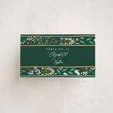"Illuminated Storybook" - Foil-Pressed Party Place Cards in Evergreen by Alethea and Ruth - Front with Free Guest Printing