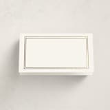 "Traditionalist" - Foil-Pressed Party Place Cards in Snow by Sarah Brown - Blank Front