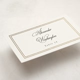 "Traditionalist" - Foil-Pressed Party Place Cards in Snow by Sarah Brown - Detail