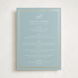 "Polished" - Foil-Pressed Party Menus in Powder Blue by Jennifer Postorino - Front