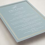"Polished" - Foil-Pressed Party Menus in Powder Blue by Jennifer Postorino - Detail