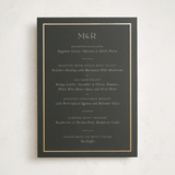 "Timeless Charm" - Foil-Pressed Party Menus in Charcoal by Lucrecia Caporale - Front