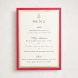 "Edged" - Foil-Pressed Party Menus in Poinsettia by Amy Kross - Front