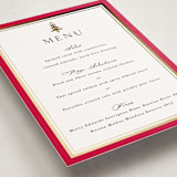 "Edged" - Foil-Pressed Party Menus in Poinsettia by Amy Kross - Detail