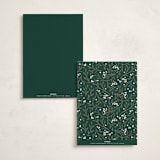 "Illuminated Storybook" - Foil-Pressed Party Menus in Evergreen by Alethea and Ruth - Back of Card Options