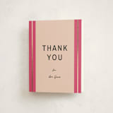 "Ribbon Stripes" - Graduation Thank You Cards in Hot Pink by Ani Somi - Front