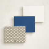 "Watercolor Delight Border" - Personalized Stationery Cards in Aqua by Petra Kern - Back of Card Options