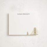 "Golden Gate Bridge" - Personalized Stationery Cards in Gold by Hooray Creative - Front