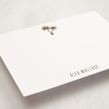 "Gilded Palm Tree" - Personalized Stationery Cards in Cotton by carla san roman - Detail
