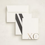 "XO" - Personalized Stationery Cards in Silk by Christie Garcia - Assembled