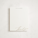 "Manuscript Thank You" - Personalized Stationery Cards in Pearl by Iveta Angelova - Front