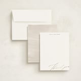 "Manuscript Thank You" - Personalized Stationery Cards in Pearl by Iveta Angelova - Assembled