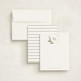 "Leaf Monogram" - Personalized Stationery Cards in Cotton by Robert and Stella - Assembled