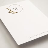 "Leaf Monogram" - Personalized Stationery Cards in Cotton by Robert and Stella - Detail