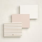 "Elegant Thanks" - Personalized Stationery Cards in Caramel by Carolyn MacLaren - Back of Card Options