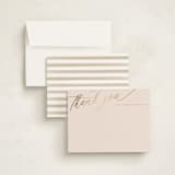"Elegant Thanks" - Personalized Stationery Cards in Caramel by Carolyn MacLaren - Assembled