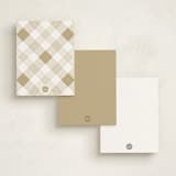 "Stitched Plaid" - Personalized Stationery Cards in Cotton by Paula Pecevich - Back of Card Options