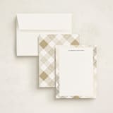 "Stitched Plaid" - Personalized Stationery Cards in Cotton by Paula Pecevich - Assembled