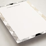 "Stitched Plaid" - Personalized Stationery Cards in Cotton by Paula Pecevich - Detail