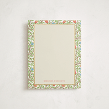 "Botanical Border with Foil" - Personalized Stationery Cards in Coral by Manisha Ayyappath - Front