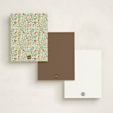 "Botanical Border with Foil" - Personalized Stationery Cards in Coral by Manisha Ayyappath - Back of Card Options