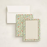 "Botanical Border with Foil" - Personalized Stationery Cards in Coral by Manisha Ayyappath - Assembled