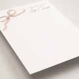 "A Little Bow" - Personalized Stationery Cards in Blush by Paper Raven Co. - Detail