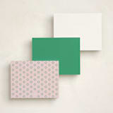 "Preppy Twist" - Personalized Stationery Cards in Peridot by Olivia Raufman - Back of Card Options