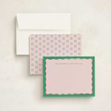 "Preppy Twist" - Personalized Stationery Cards in Peridot by Olivia Raufman - Assembled