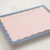 "Preppy Twist" - Personalized Stationery Cards in Cornflower by Olivia Raufman - Detail