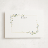 "Flowering Vine" - Personalized Stationery Cards in Bluebell by Everett Paper Goods - Front