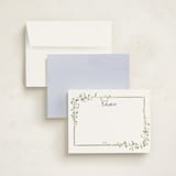 "Flowering Vine" - Personalized Stationery Cards in Bluebell by Everett Paper Goods - Assembled