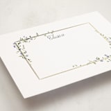 "Flowering Vine" - Personalized Stationery Cards in Bluebell by Everett Paper Goods - Detail