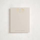 "Shimmering Hydrangeas Monogram" - Personalized Stationery Cards in Tea Time by Susan Zinader - Front