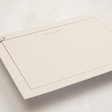 "Corner Bows" - Personalized Stationery Cards in Taupe by Baumbirdy - Detail