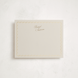 "Gilded scallop" - Personalized Stationery Cards in Linen by Cass Loh - Front