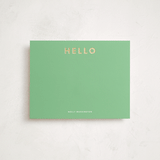 "Simple Hello" - Personalized Stationery Cards in Avocado by taylorVdesign - Front