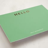 "Simple Hello" - Personalized Stationery Cards in Avocado by taylorVdesign - Detail